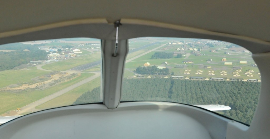 Flying over aircraft shelters