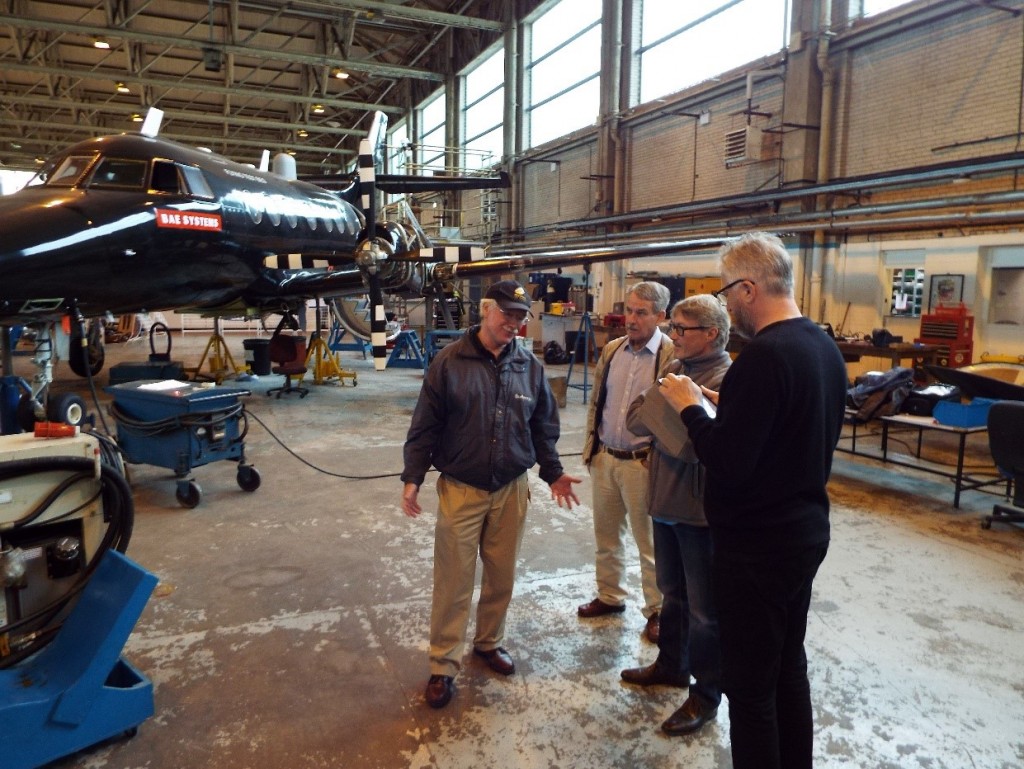 John Deane explains some finer point to Nick, Barrie and Malcolm.