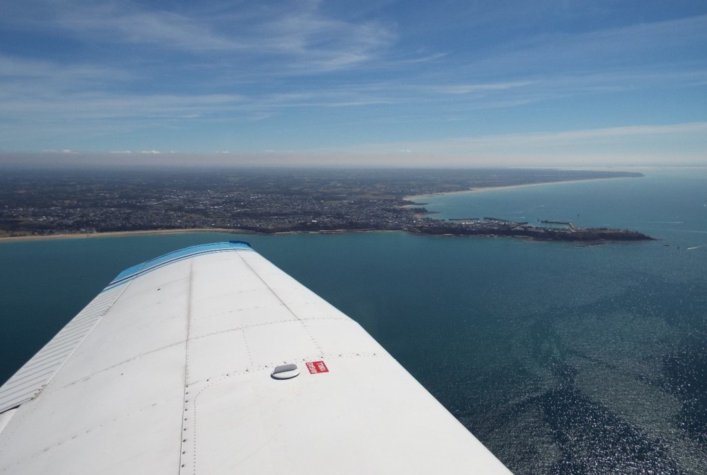 Climbing out with Granville on our port side.